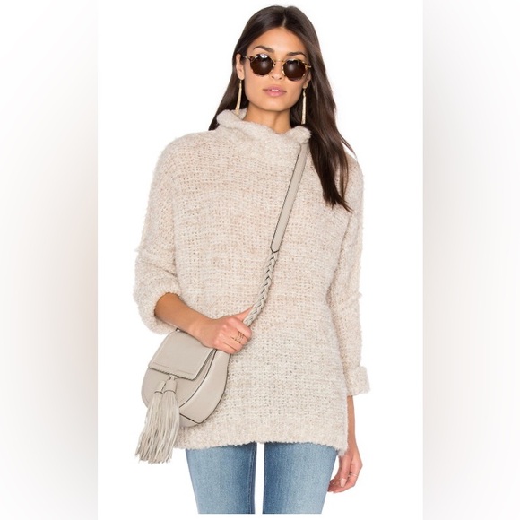Free People She’s All That Alpaca Cream Roll Neck Sweater - Picture 1 of 13